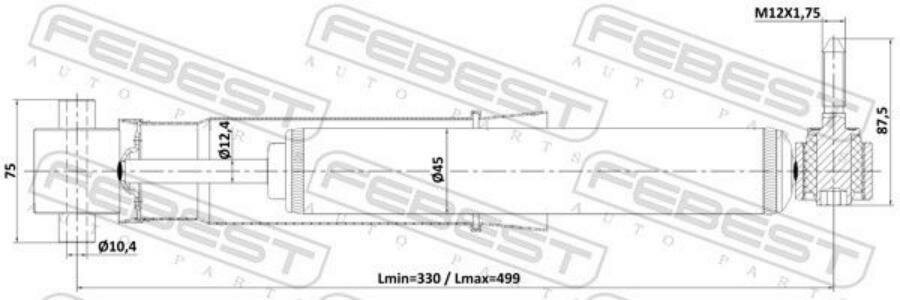 Амортизатор задний FEBEST 24110-001R для автомобилей Renault.