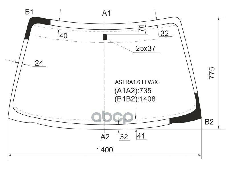 Стекло Лобовое Opel Astra 91-98 XYG арт. ASTRA1.6 LFW/X