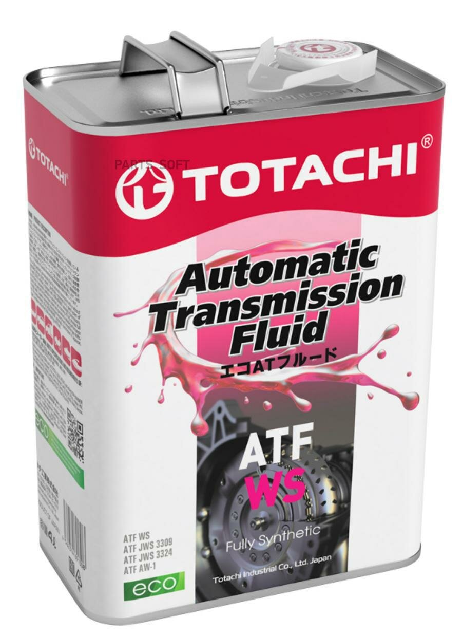 TOTACHI 20804 Масло трансмиссионное TOTACHI AUTO FLUID WS синтетическое 4 л 4562374691308