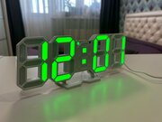 Настольные настенные электронные часы с календарем, термометром и функцией будильника с зеленой подсветкой