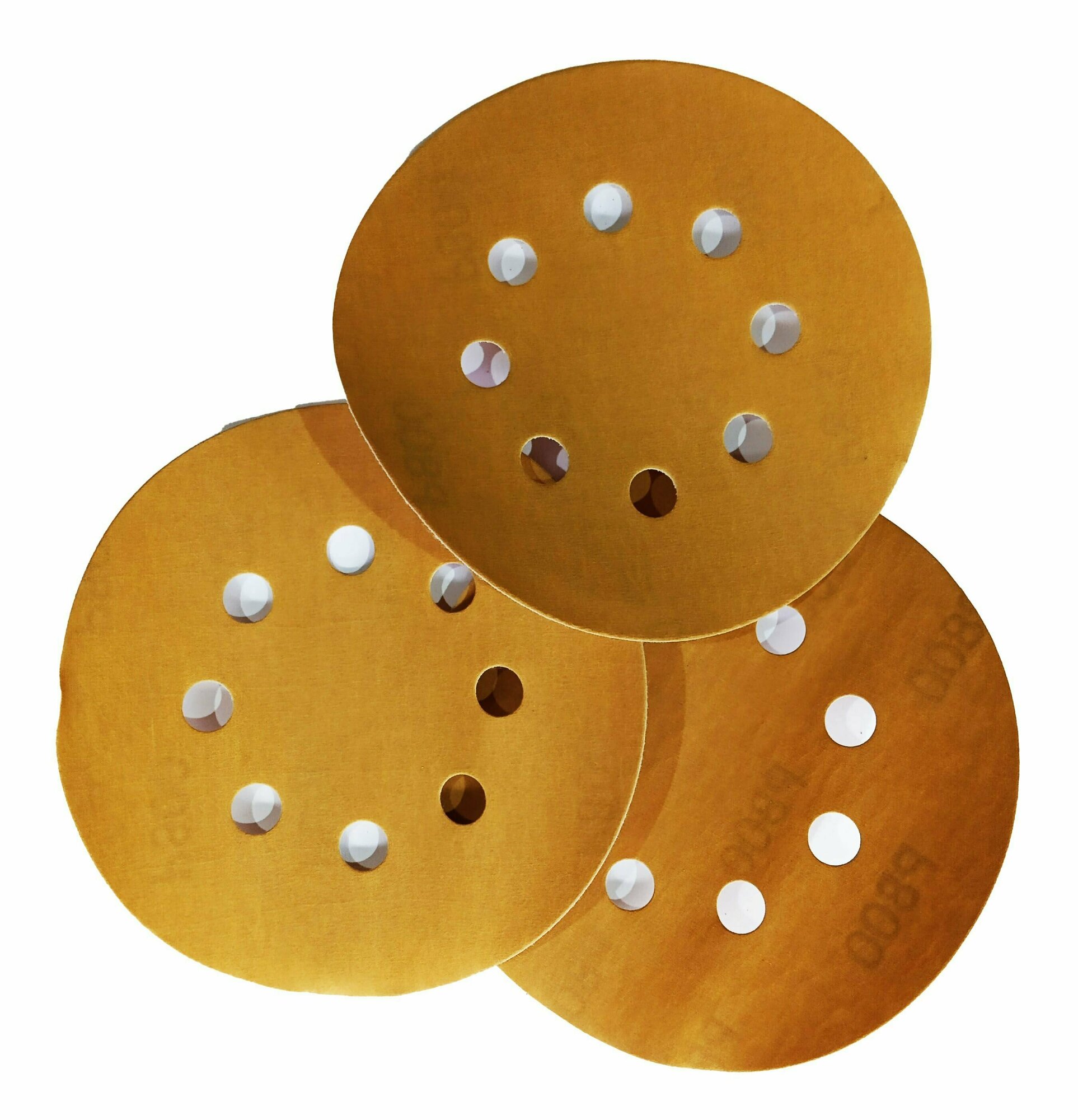 Абразивный шлифовальный круг на бумажной основе VX-Gold под липучку, 125 мм, зернистость P800, 8 отверстий. Набор из 50 штук - фотография № 3