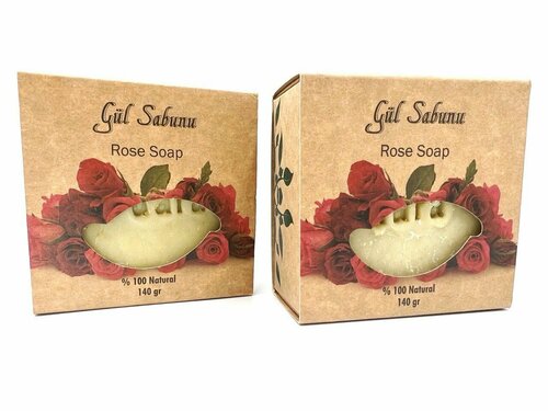 Dara Sabun, Натуральное Турецкое мыло, роза, 2 шт, подтягивает кожу и помогает поддерживать баланс влаги, Rose Soap, 140 гр.