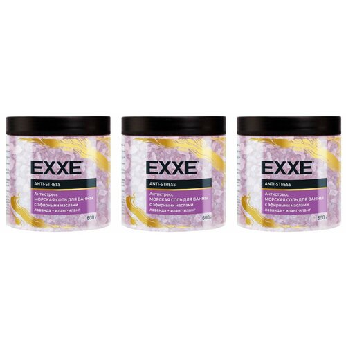 EXXE Морская соль для ванны Anti-stress, лаванда и иланг-иланг, 600 г, 3 уп