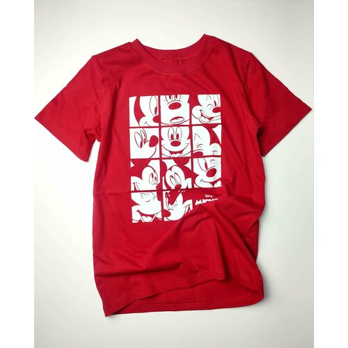 Футболка , размер 110, красный футболка для мальчиков на день рождения с изображением диснея микки мауса детская одежда футболки для вечерние для маленьких мальчиков т