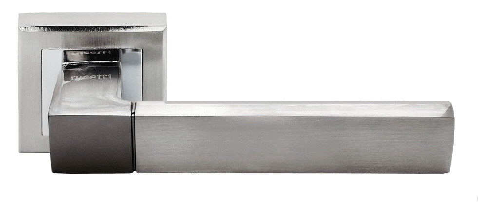 Дверные ручки для межкомнатных дверей Rucetti RAP 16-S SN/CP Белый никель/хром