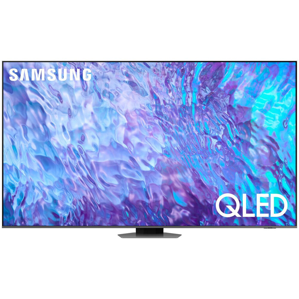 75" Телевизор Samsung QE75Q80CAUXCE, QLED, 4K Ultra HD, серебристый, смарт ТВ, Tizen OS