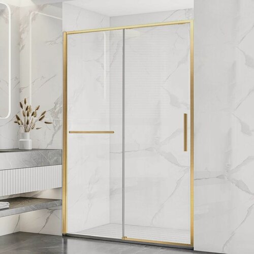 Изображение товара Душевая дверь Vincea Слим Софт (Slim Софт (Soft) ) VDS-1SS150CLG 1500, брашированное золото, стекло прозрачное