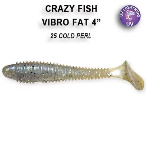 Силиконовая приманка мягкая съедобная Crazy Fish Vibro Fat 4' 10.00 см 14-100-25-6 4 шт.