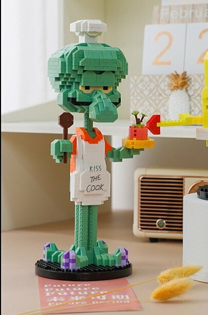 Конструктор 3D из миниблоков Balody Губка Боб Сквидвард, 877 деталей - BA18385