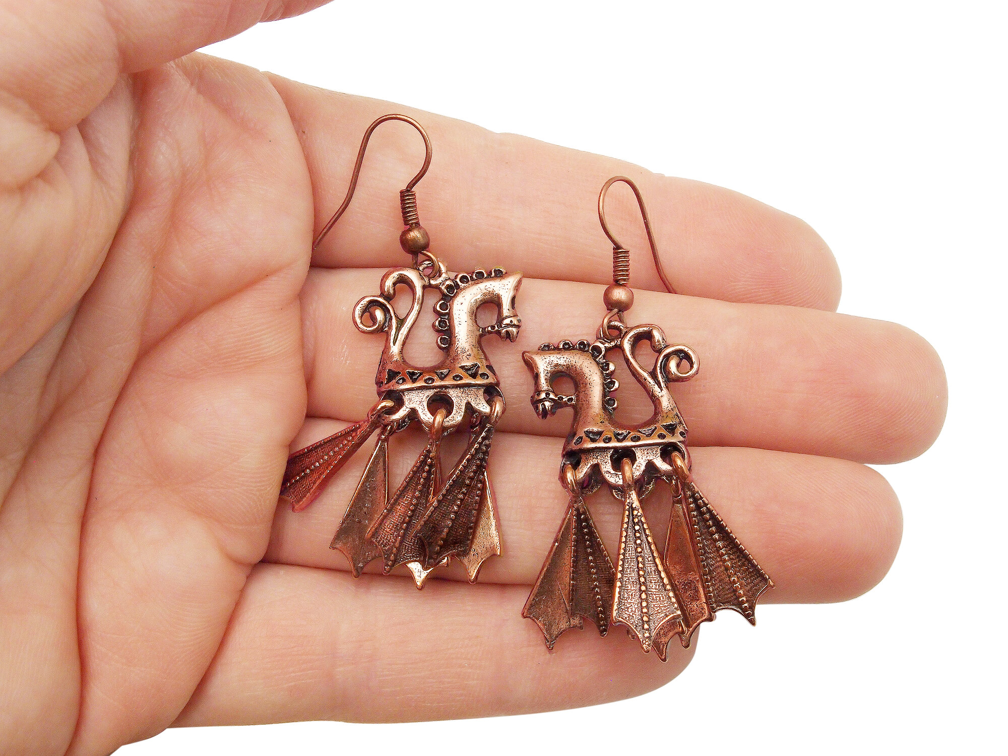 Серьги с подвесками Мастерская Алешиных, коричневый — фото 1