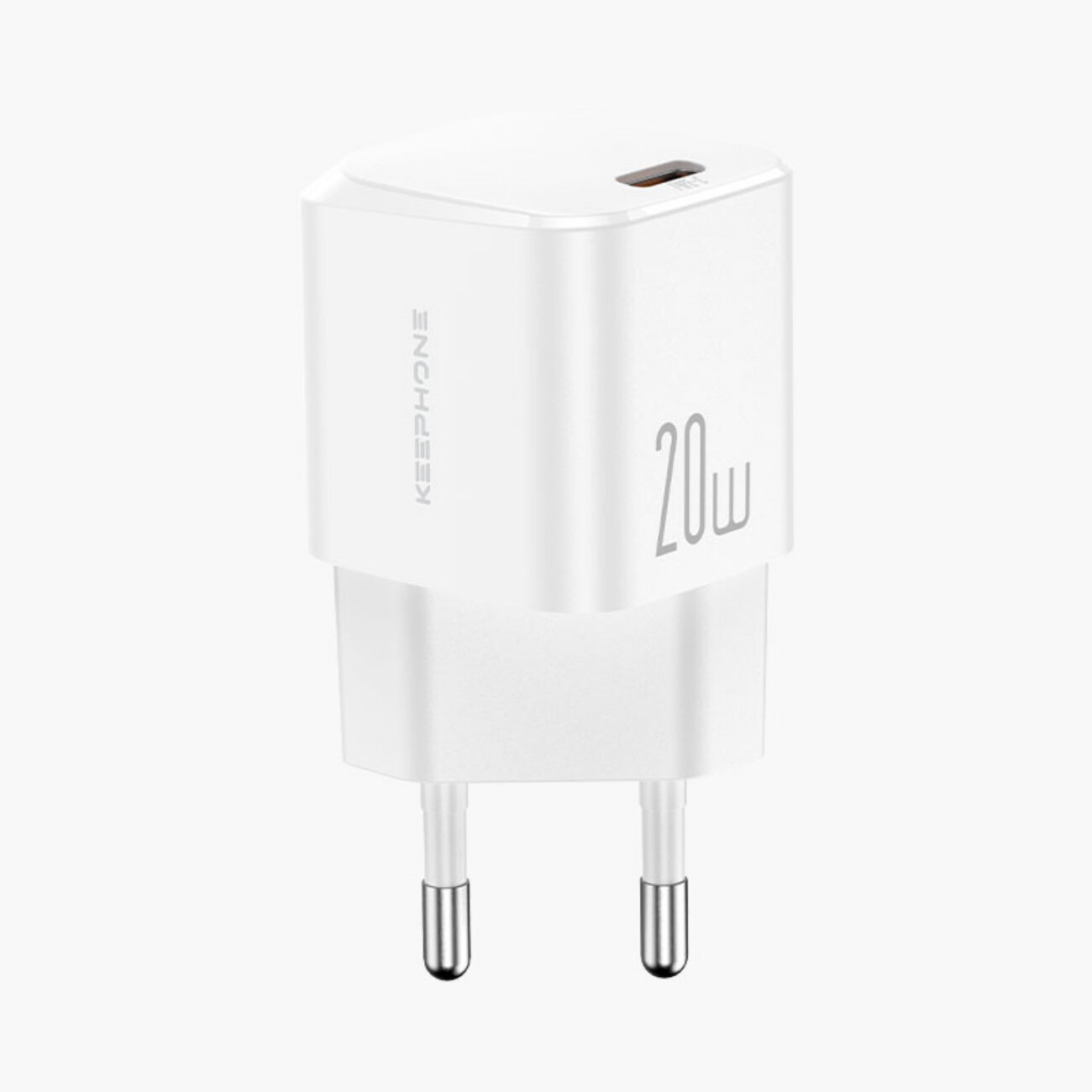 Быстрая зарядка Type-C Keephone мощностью 20W. Адаптер питания с защитой от перенапряжения Протоколы PPS и PD — белая