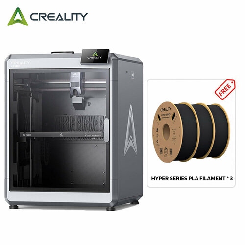 New Creality K2 Plus High-Precision, High-Speed 3D Molding Machine + Hyper Series PLA Filament Black*3