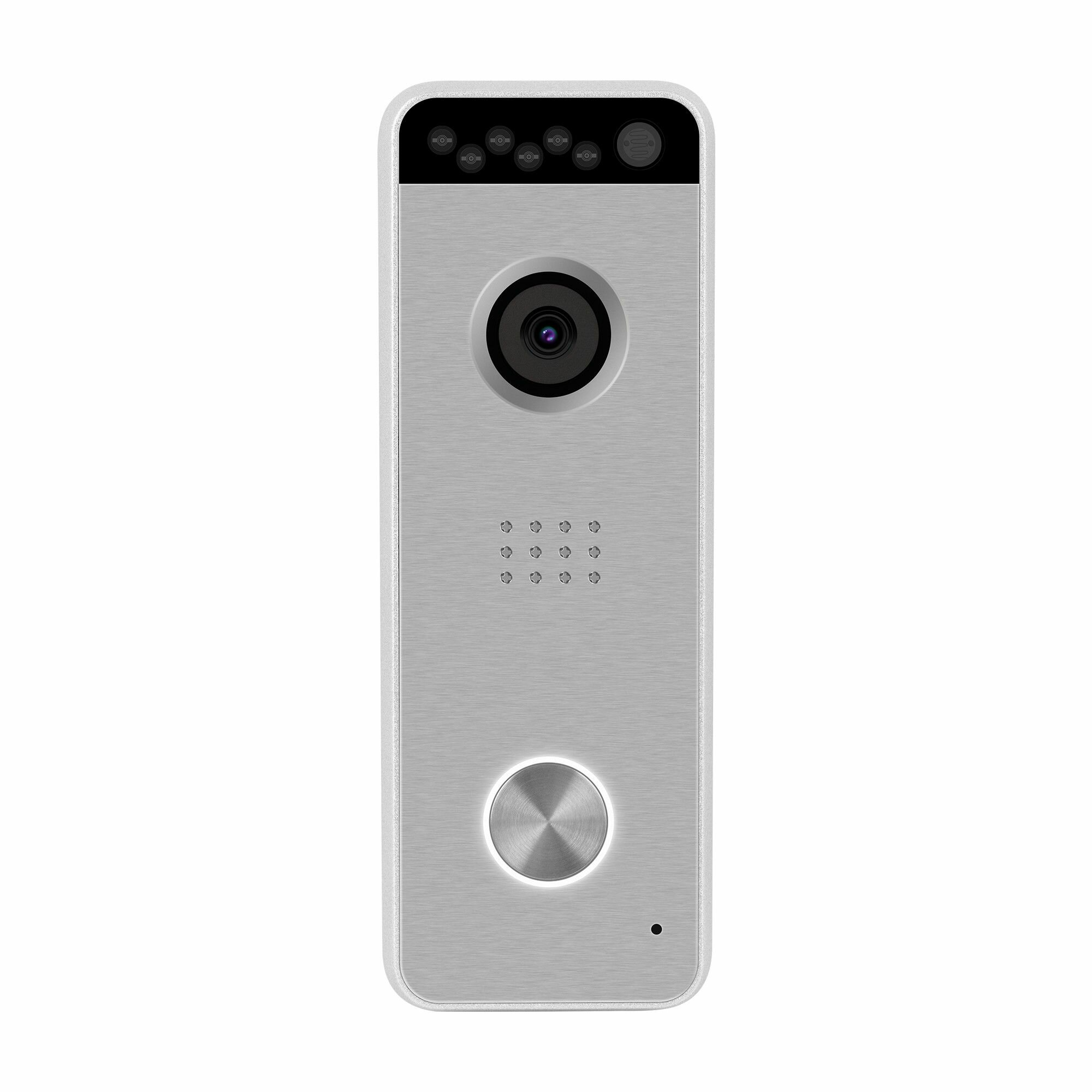 Вызывная панель видеодомофона Novihome SOLID FHD SILVER. Камера 2.1 Мп с ИК-подсветкой, 140 гр. Видеовыход AHD 1080p/AHD 720p/CVBS. Встроенный БУЗ. Подключение к регистратору. Всепогодное исполнение