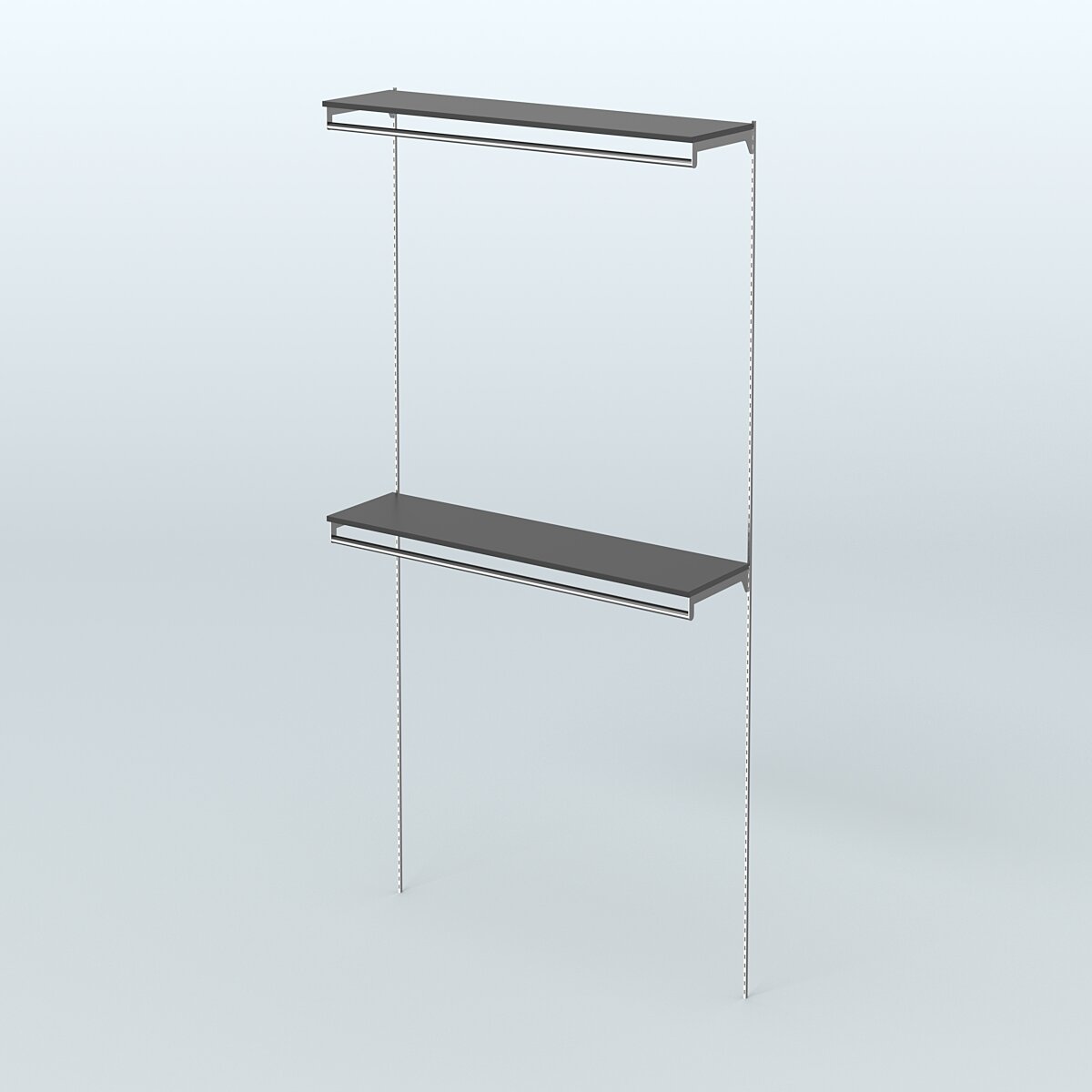 Модульная система Neo Fix №10 с двумя сборными поручнями и полками ДСП 16 мм (1200 мм) Черный