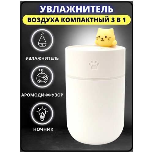 Увлажнитель воздуха для дома мини ультразвуковой увлажнитель с подсветкой настольный голубой 72100₽