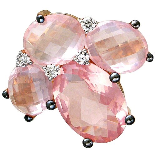 фото Эстет кольцо с кварцами и бриллиантами из красного золота 01к6112561-1, размер 17.5