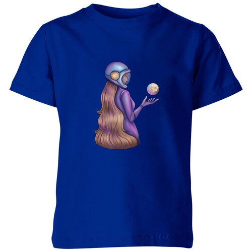 Футболка Us Basic, размер 4, синий мужская футболка девушка в космосе без фона s темно синий