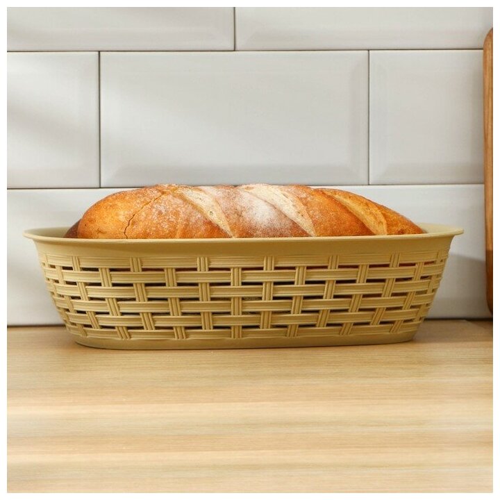 Хлебница плетеная, 3 л, цвет микс - фотография № 1