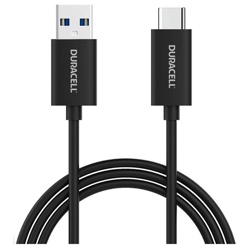 Кабель Duracell USB - USB Type-C (USB5051), 1 м, черный