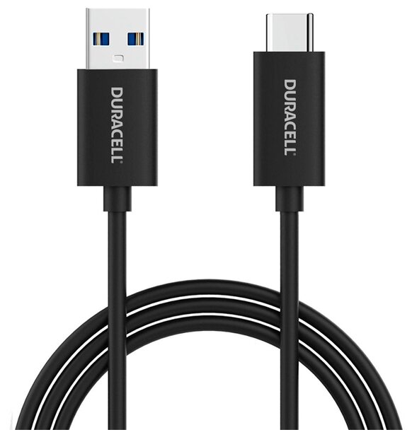 Кабель Duracell USB/Type C, USB 2.0, 1м, черный, (USB5051A-RU)