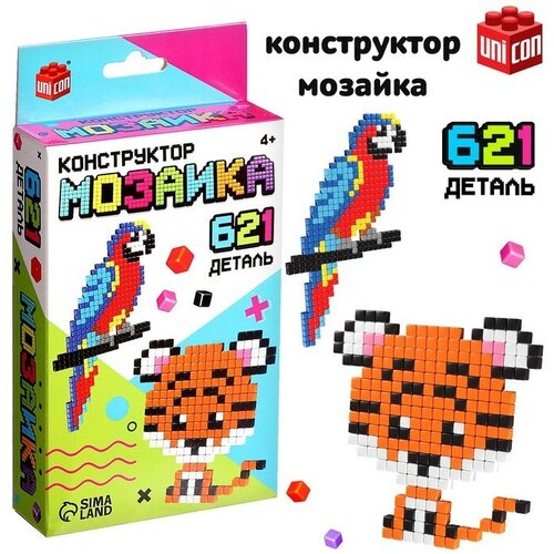 Конструктор мозаика «Pixi. Зверята», 621 деталь