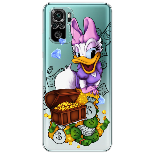 Силиконовый чехол на Xiaomi Redmi Note 10S / Сяоми Редми Нот 10S Rich Daisy Duck, прозрачный