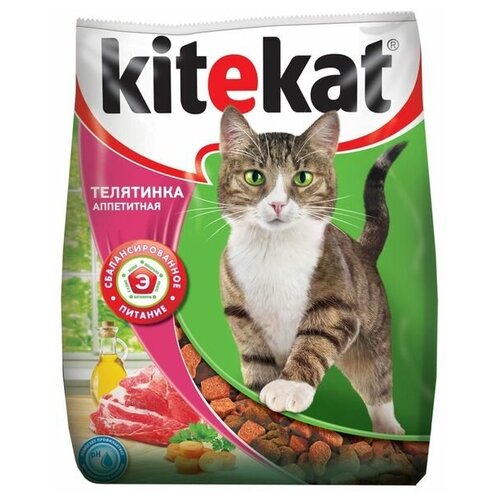 Сухой корм KiteKat Аппетитная телятинка для кошек, 1,9 кг kitekat kitekat сухой корм для взрослых кошек с аппетитной телятинкой 800 г