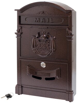 Почтовый ящик с замком уличный металлический для дома аллюр №4010 медь