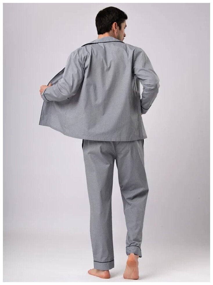 Серый хлопковый домашний костюм / INDEFINI / 3016PCC-XL - фотография № 3