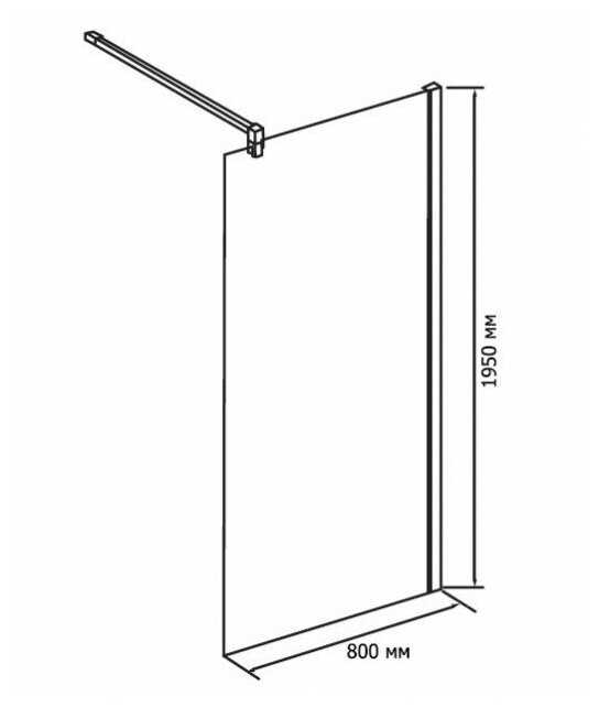 Душевая перегородка RGW 80х195 см WA-001 Хром, Прозрачное, 10 мм Easy Clean (351000108-11)