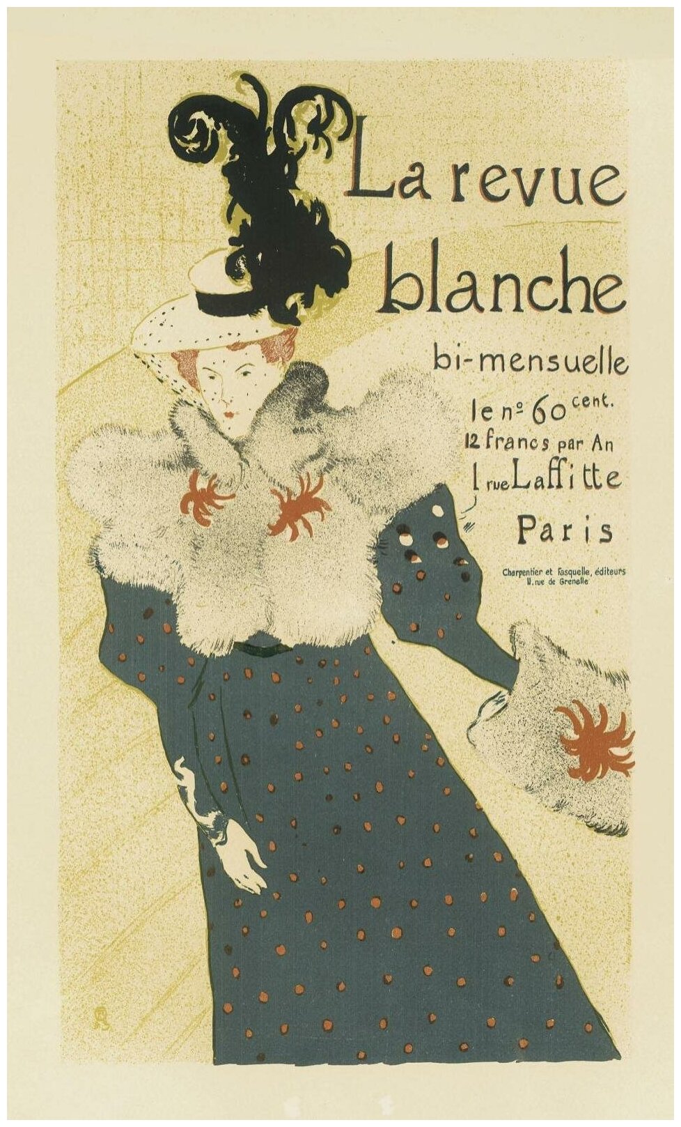Постер / Плакат / Картина Рекламный плакат - Журнал La Revue Blanche 40х50 см в подарочном тубусе