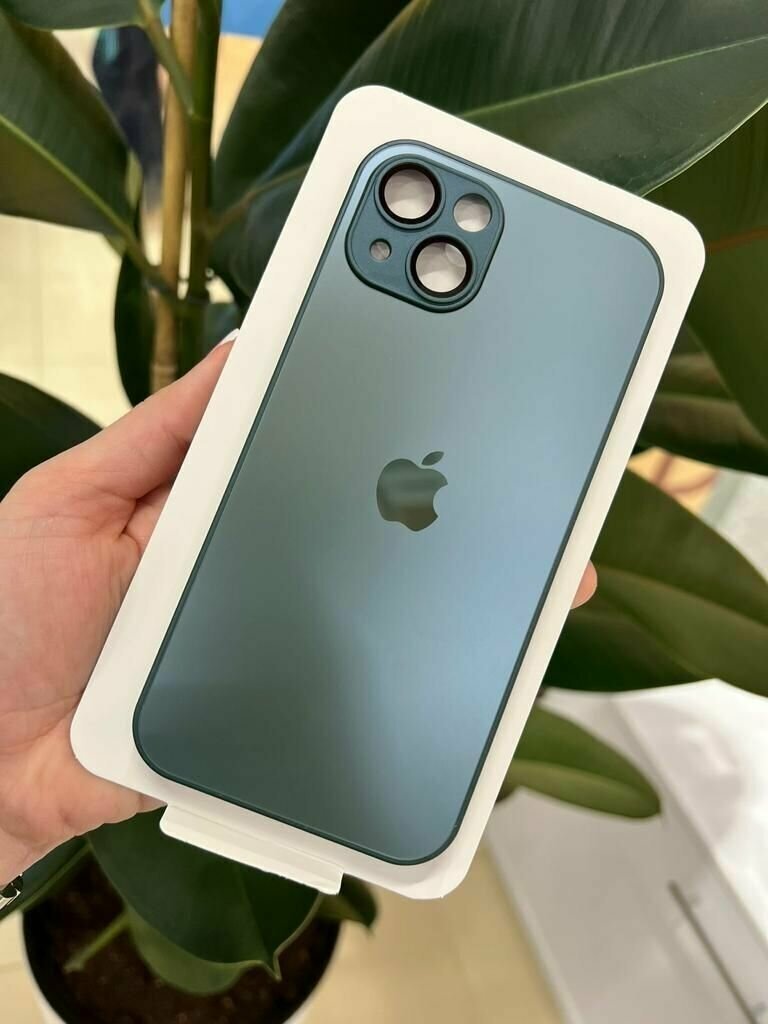 фото (AG) Чехол матовый IPhone 14 розовый с защитой на линзах / AG - Glass IPhone 14 Pink Logo