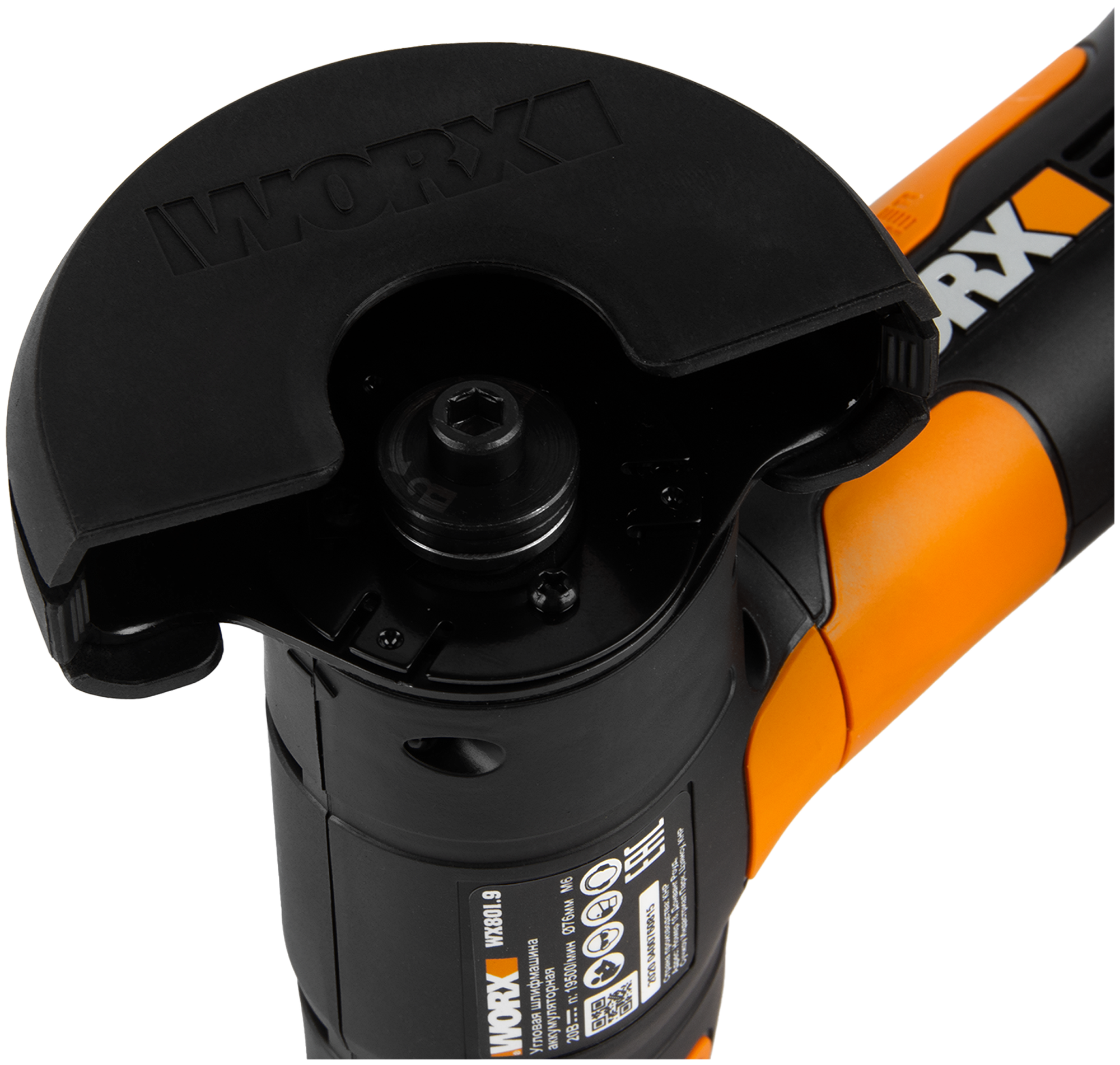 Угловая шлифмашина (болгарка) WORX WX801.9 20V 76мм аккумуляторная без батареи и зарядки - фотография № 5