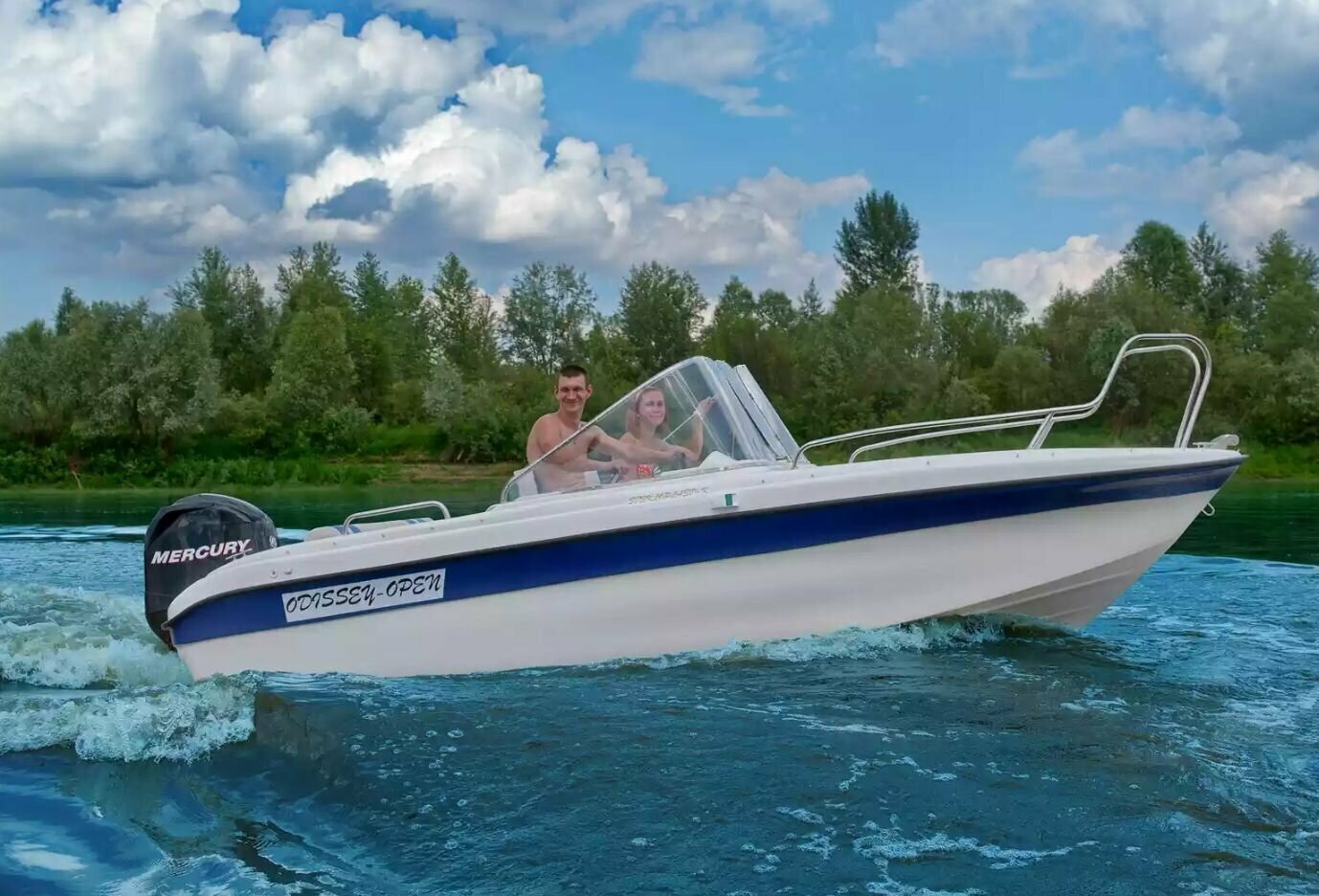 Стеклопластиковая лодка Neman-530 Open/ Стеклопластиковый катер/ Лодки Wyatboat/