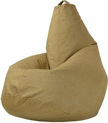 Кресло-мешок Груша Горчичный цвет (размер XL) PuffMebel, ткань рогожка