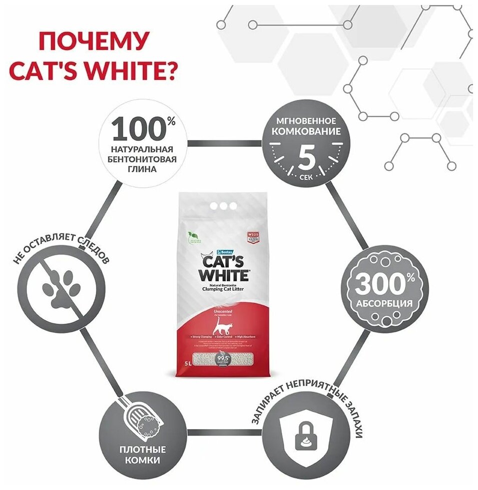 Cat's White Natural комкующийся наполнитель для кошачьего туалета 10л - фотография № 3