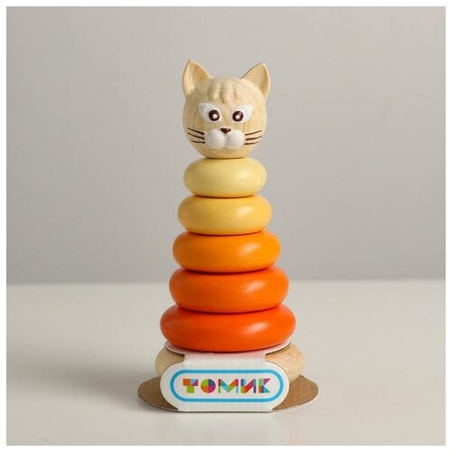 Пирамидки «Цветные» Котёнок, 7 элементов пирамидка котенок томик