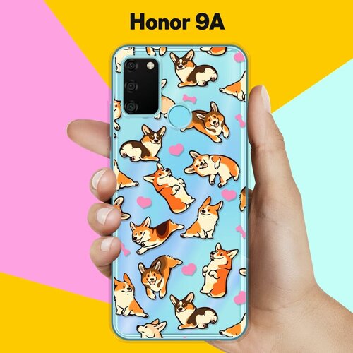 Силиконовый чехол Корги узором на Honor 9A силиконовый чехол цветы с узором на honor 9a