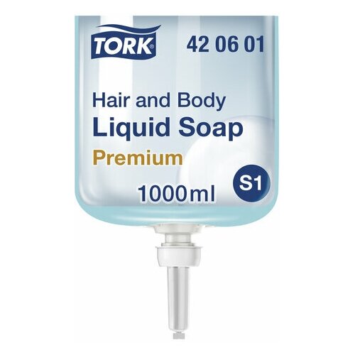 Картридж с жидким мылом-гелем для тела и волос одноразовый (Система S1) Premium, Швеция, объем картриджа 1