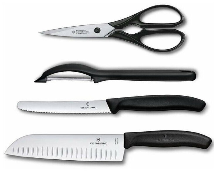 Набор кухонных ножей из 4 предметов Victorinox Swiss Classic Kitchen Черный 6.7133.4G