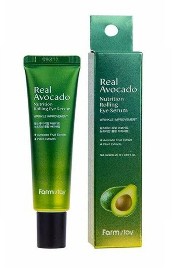 FarmStay Питательная сыворотка для кожи вокруг глаз с экстрактом авокадо 25мл Real Avocado Nutrition Rolling Eye Serum