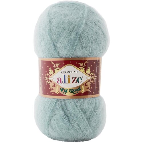 Пряжа Alize Kid Royal Mohair 50г 500м 62%мохер 38%полиамид 1 моток цвет 463 темный ментол