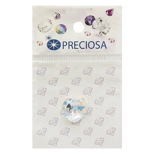 Подвеска сердечко Preciosa Crystal AB, 14 мм, 1 штука, арт. 433-68-615