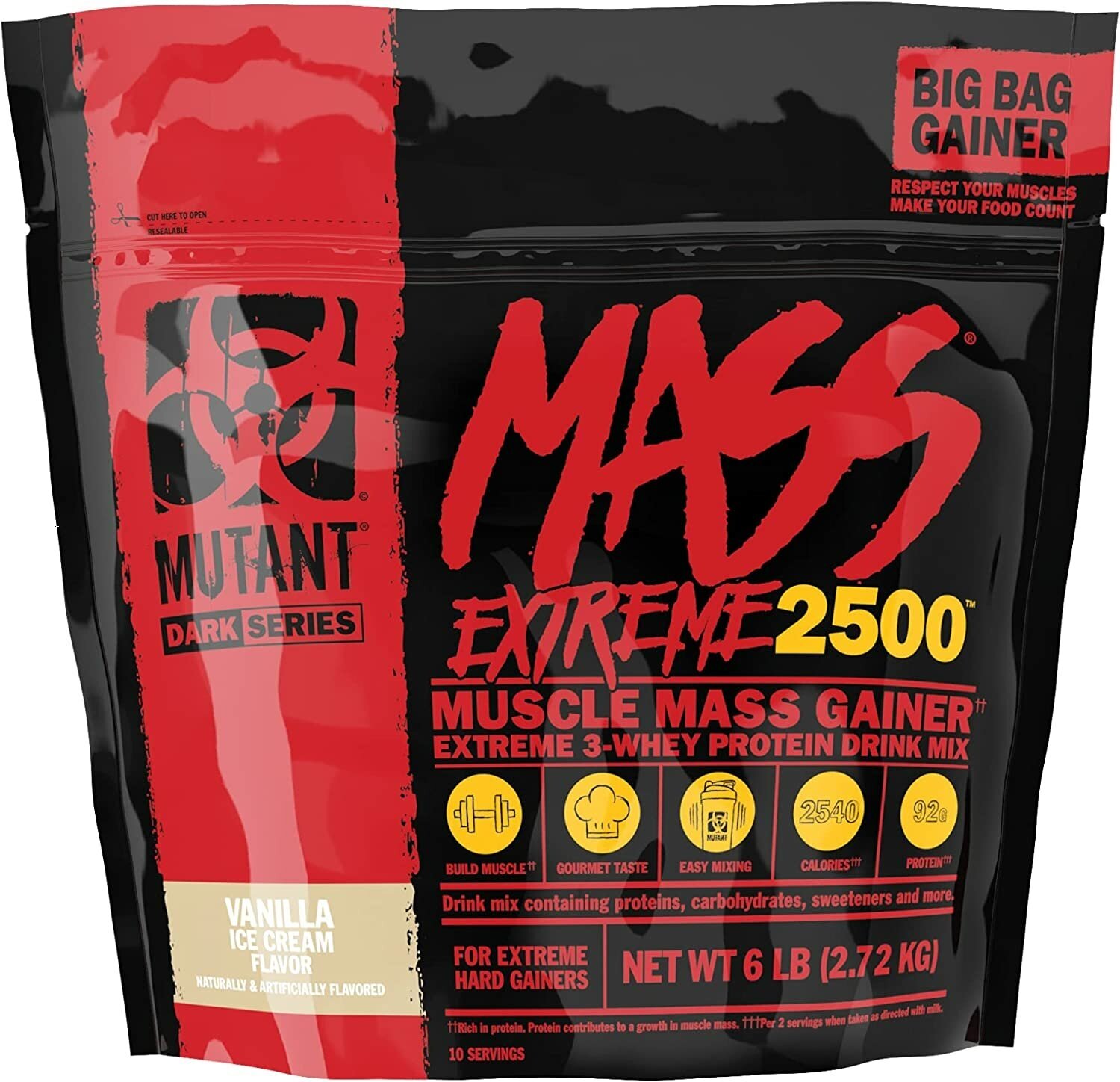 Гейнер Mutant Mutant Mass XXXtreme, 2720 г, ванильное мороженое