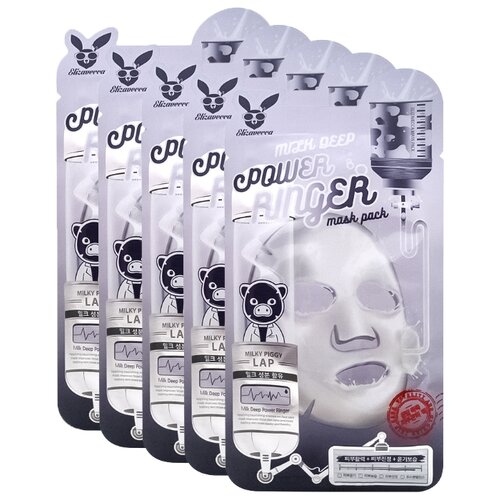 фото Elizavecca тканевая маска с молочными протеинами milk deep power ringer mask pack, 23 мл, 5 шт.