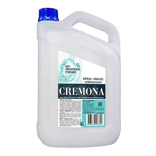 Cremona Крем-мыло жидкое Нейтральное отсутствует, 5 л, 5 кг cremona крем мыло жидкое жемчужное 5 л 5 кг