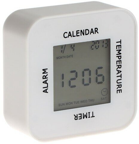 IRIT Часы-будильник Irit IR-609, термометр, календарь, таймер, подсветка, 2хАА, белые