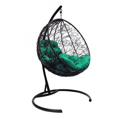 Подвесное кресло «круглое» ротанг черный зеленый подвесное кресло m group круглый ротанг чёрное голубая подушка