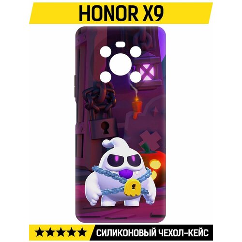 Чехол-накладка Krutoff Soft Case Brawl Stars - Призрак Скуик для Honor X9 черный