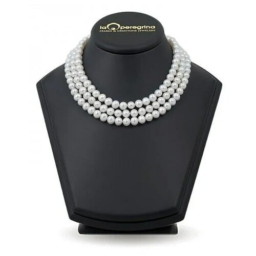 Бусы Тройные бусы из белого жемчуга, длина 45-55 см.